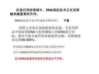 　 在现代刑侦领域中， DNA 指纹技术正在发挥越来越重要的作用。