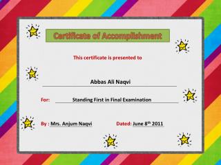 Certificate of Accomplishment