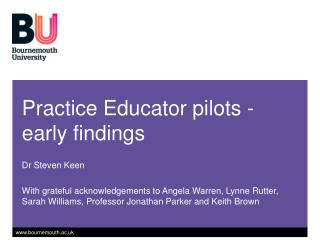 Practice Educator pilots - early findings