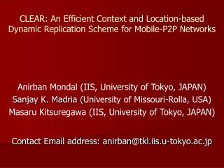 CLEAR: An Efficient Context and Location-based Dynamic Replication Scheme for Mobile-P2P Networks