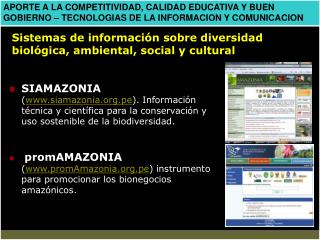 Sistemas de información sobre diversidad biológica, ambiental, social y cultural