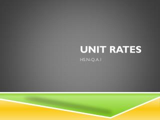 Unit Rates