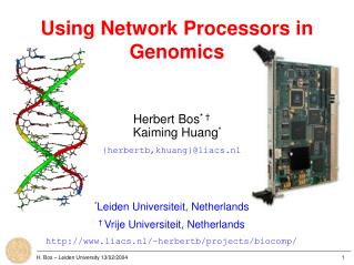 Using Network Processors in Genomics