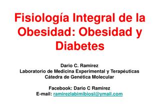 Fisiología Integral de la Obesidad: Obesidad y Diabetes