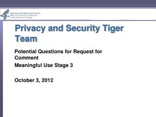 Privacy and Security Tiger Team