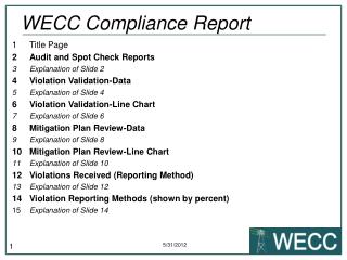 WECC Compliance Report