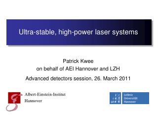 Ultra-stable, high-power laser systems