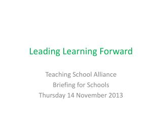 Leading Learning Forward