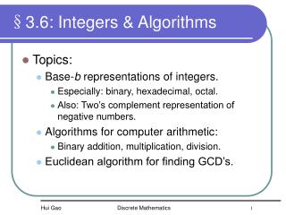 §3.6: Integers &amp; Algorithms