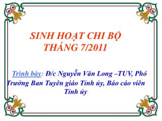 TÌNH HÌNH KINH TẾ - XÃ HỘI 6 THÁNG ĐẦU NĂM 2011 VÀ PHƯƠNG HƯỚNG, NHIỆM VỤ 6 THÁNG CUỐI NĂM 2011