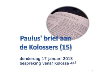 Paulus' brief aan de Kolossers (15)