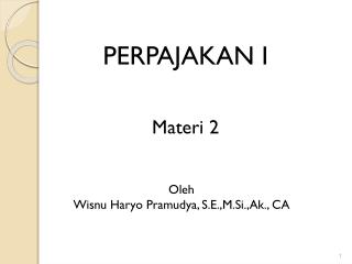 PERPAJAKAN I