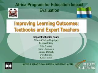 Improving Learning Outcomes: Textbooks and Expert Teachers
