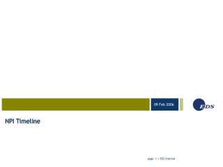 NPI Timeline