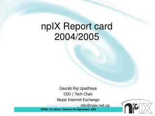 npIX Report card 2004/2005