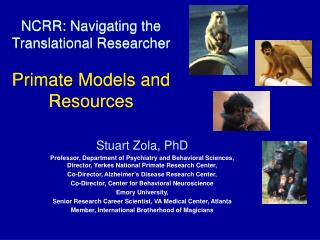 NCRR: Navigating the Translational Researcher Primate Models and Resources