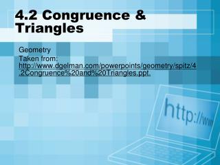 4.2 Congruence &amp; Triangles