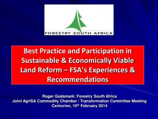 Roger Godsmark: Forestry South Africa