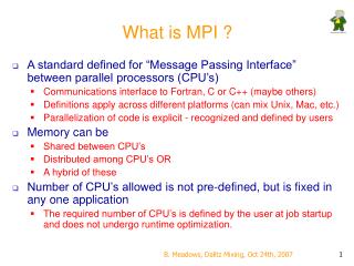 What is MPI ?