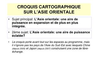 CROQUIS CARTOGRAPHIQUE SUR L’ASIE ORIENTALE