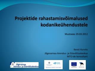 Projektide rahastamisvõimalused kodanikeühendustele Mustvees 29.03.2012