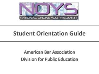 Student Orientation Guide