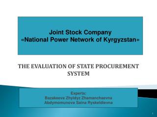 THE EVALUATION OF STATE PROCUREMENT SYSTEM