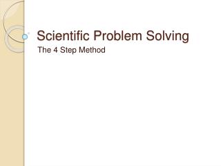 Scientific Problem Solving