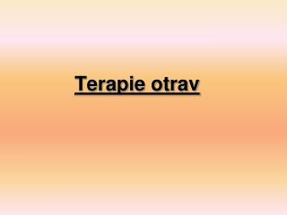 Terapie otrav