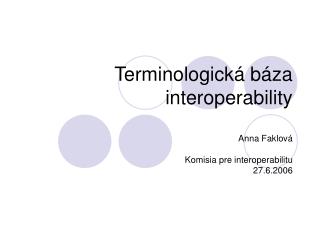 Terminologická báza interoperability