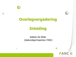 Overlegvergadering Inleiding