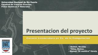 Presentacion del proyecto