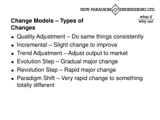 Change Models – Types of Changes