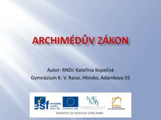ARCHIMÉDŮV ZÁKON