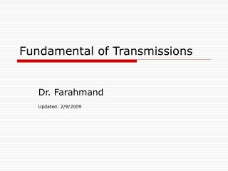 Fundamental of Transmissions