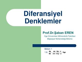 Diferansiyel Denklemler