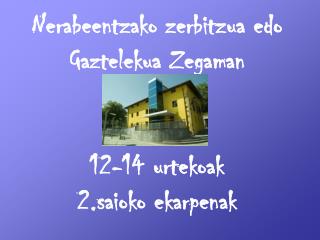 Nerabeentzako zerbitzua edo Gaztelekua Zegaman 12-14 urtekoak 2.saioko ekarpenak