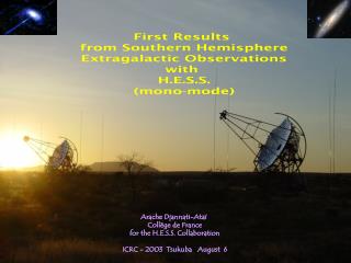 First Results from Southern Hemisphere Extragalactic Observations with H.E.S.S. (mono-mode)