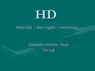 Hard disk – disco rígido – winchester.