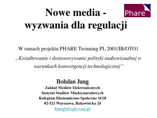 Nowe media - wyzwania dla regulacji