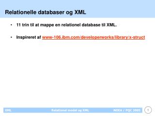 Relationelle databaser og XML