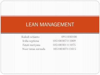 LEAN MANAGEMENT