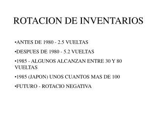 ROTACION DE INVENTARIOS