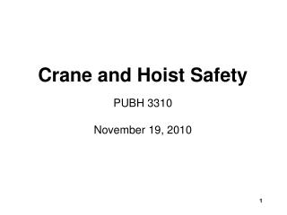 Crane and Hoist Safety