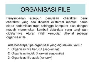 ORGANISASI FILE