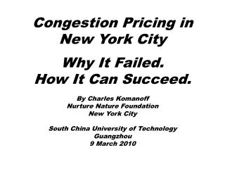 Congestion Pricing in New York City