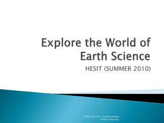 Explore the World of Earth Science