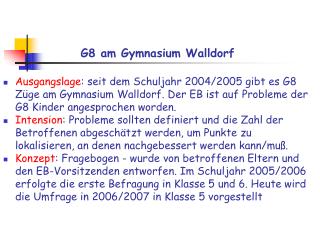 G8 am Gymnasium Walldorf
