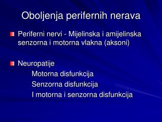 Oboljenja perifernih nerava