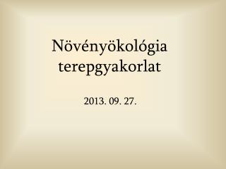 Növényökológia terepgyakorlat